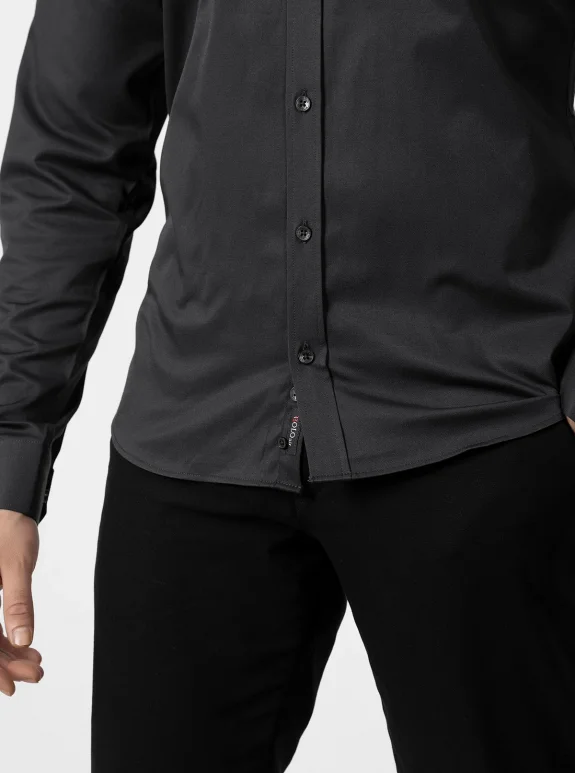 Erkek Uzun Kol Gömlek Slimfit Likralı Kumaş Pa-179 Siyah Renk PA-179-SXXL