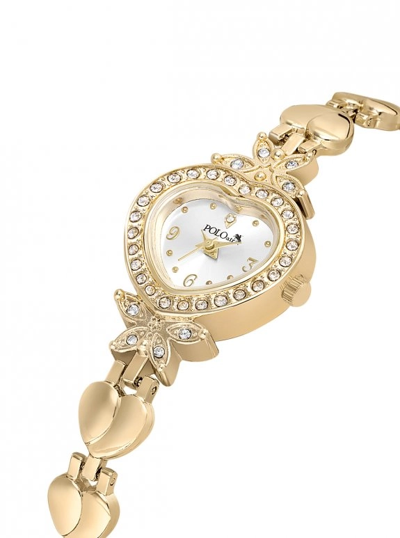 Kalpli Lüx Taşlı Kadın Kol Saati Gold Renk Pl-1605B1X