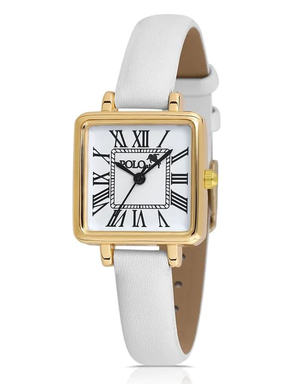 Kare Kasa Deri Kordon Kadın Kol Saati Beyaz-Gold Pl-1484B7X Beyaz-Gold Pl-1484B7X