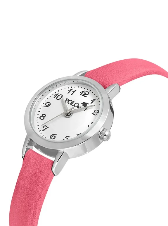 Klasik Deri Kordon Kadın Kol Saati Dorika Bileklik Kombin Pembe Gümüş Renk Pl-1518B6 Pembe-Gümüş Pl-1518B6