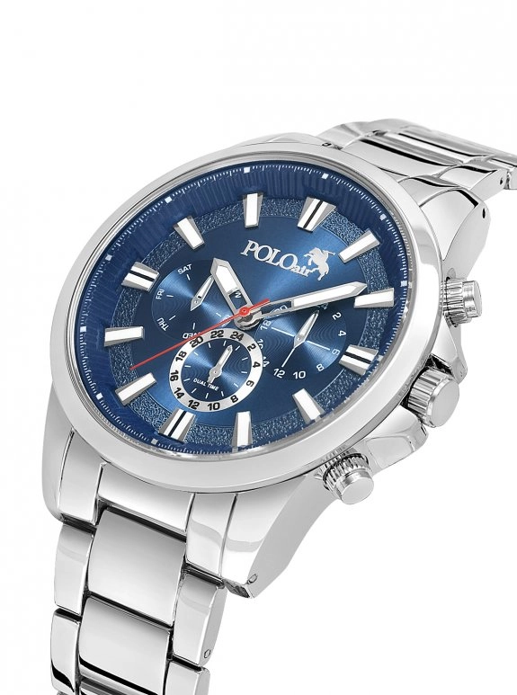 Klasik Metal Kasa Erkek Kol Saati Gümüş Lacivert Renk Pl-7094E2X