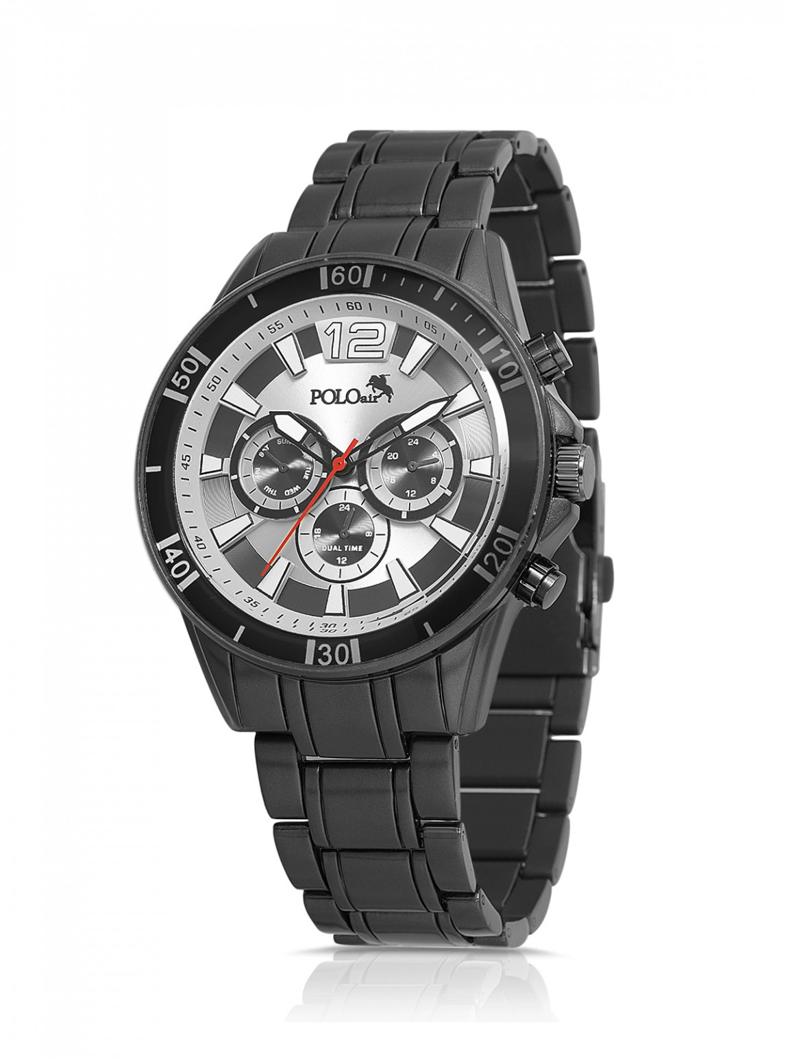 Lüx Metal Erkek Kol Saati Antrasit Beyaz Renk Pl-0971E6X