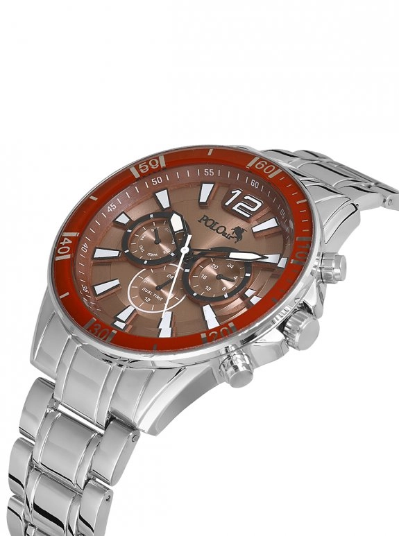 Lüx Metal Erkek Kol Saati Bordo Kasa Coffy Kadran Renk Pl-0971E4X