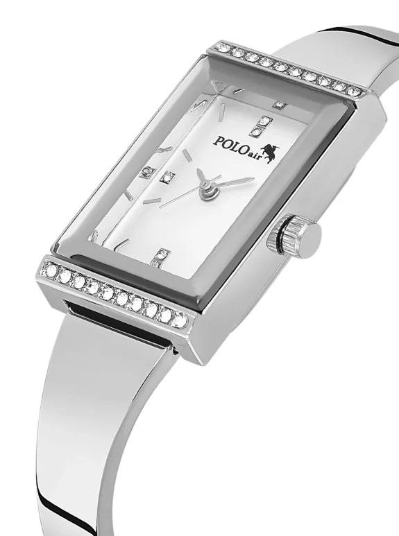 Lüx Taşlı Kelepçe Kadın Kol Saati Gümüş Renk Pl-1566B2X Gümüş Pl-1566B2X
