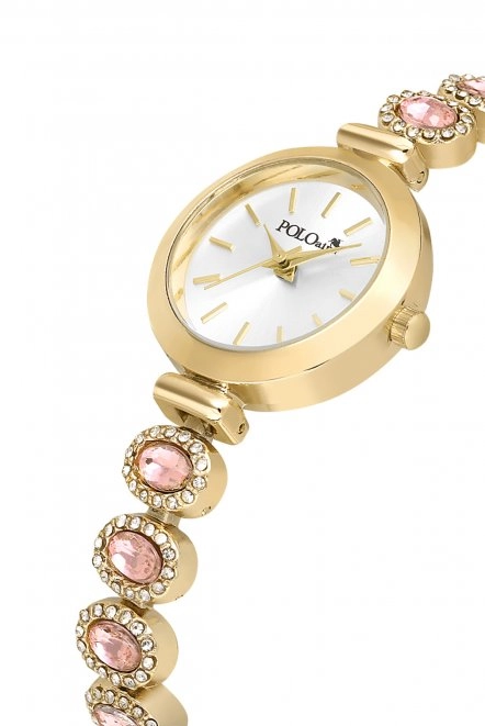 Lüx Taşlı Kordon Kadın Kol Saati Gold Pembe Renk Pl-1574B4X Pembe Pl-1574B4X