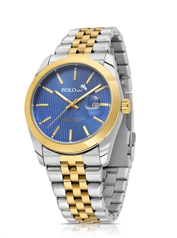 Mercek Takvimli Erkek Kol Saati Ve 55 Ml Parfüm Gümüş Gold Lacivert Renk St-5016E7 Çok Renkli St-5016E7