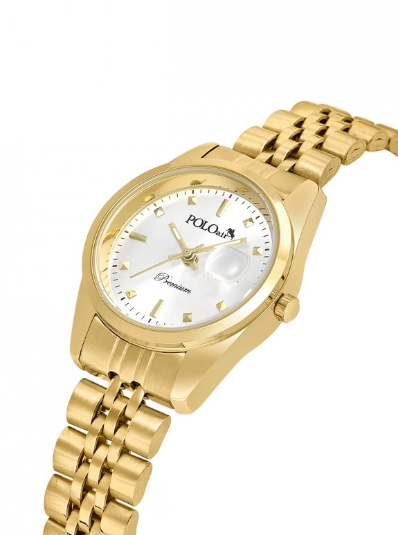 Mercek Takvimli Kadın Kol Saati Gold Renk Pl-1611B1X