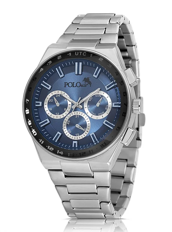 Metal Kasa Erkek Kol Saati Gümüş Lacivert Renk Pl-0990E2X Lacivert-Gümüş Pl-0990E2X