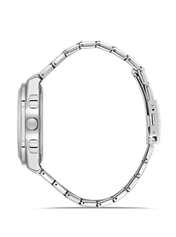 Metal Kasa Erkek Kol Saati Gümüş Siyah Renk Pl-0990E3X Siyah-Gümüş Pl-0990E3X