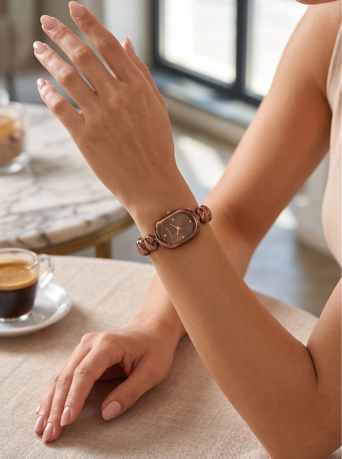 Oval Kasa Kadın Kol Saati Coffee Renk Pl-1596B5X