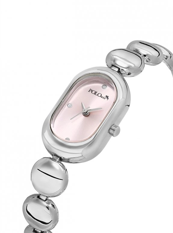 Oval Kasa Kadın Kol Saati Gümüş Pembe Renk Pl-1596B4X