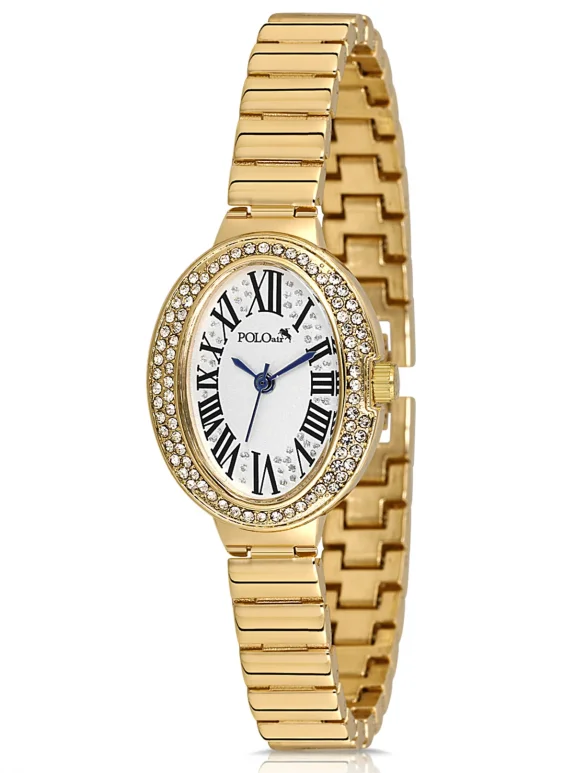 Oval Kasa Kadın Kol Saati Oval Bileklik Kombin Gold Renk Pl-1568B1 Altın Pl-1568B1