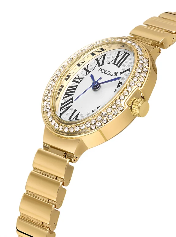 Oval Kasa Kadın Kol Saati Oval Bileklik Kombin Gold Renk Pl-1568B1 Altın Pl-1568B1