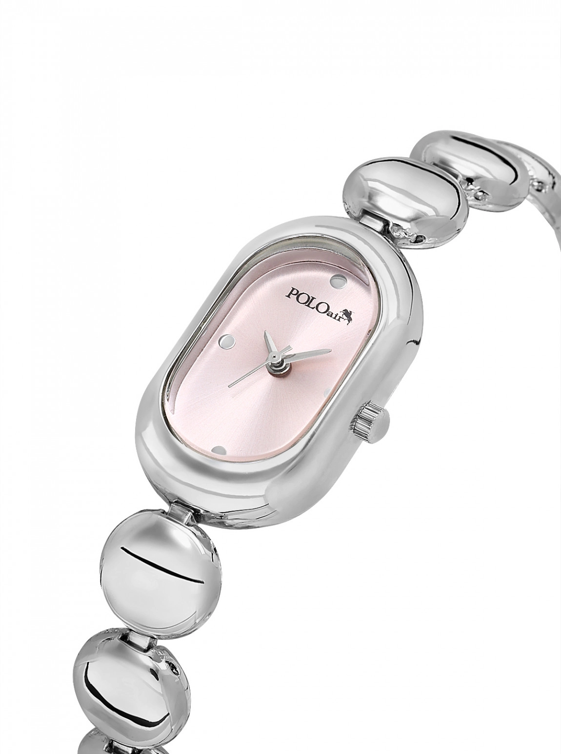Oval Kasa Kadın Kol Saati Ve Dorika Bileklik Kombin Gümüş Pembe Renk Pl-1596B4