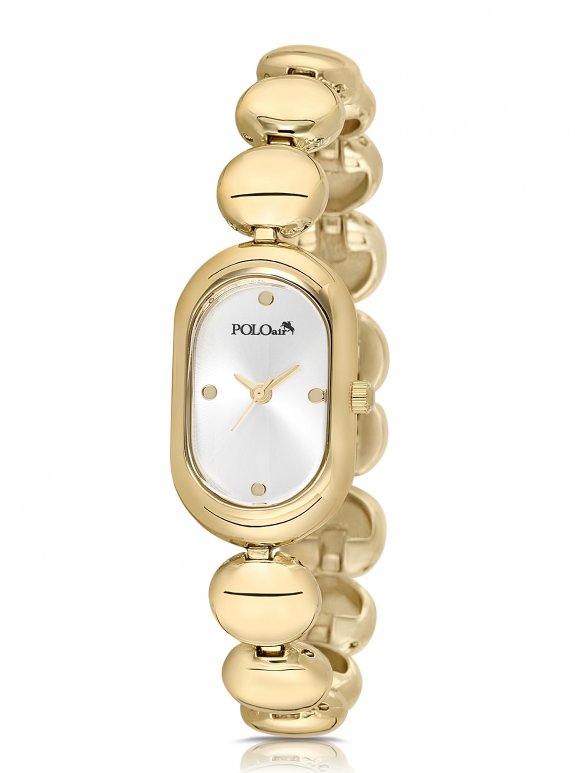 Oval Kasa Kadın Kol Saati Ve Fermuarlı Akordiyon Model Kartlık Kombin Seti Gold Renk St-2233S1