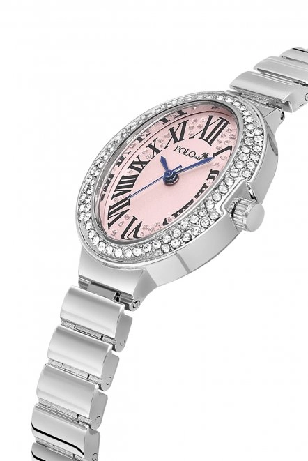 Oval Kasa Romen Rakamlı Kadın Kol Saati Gümüş Pembe Renk Pl-1568B3X Pembe Pl-1568B3X
