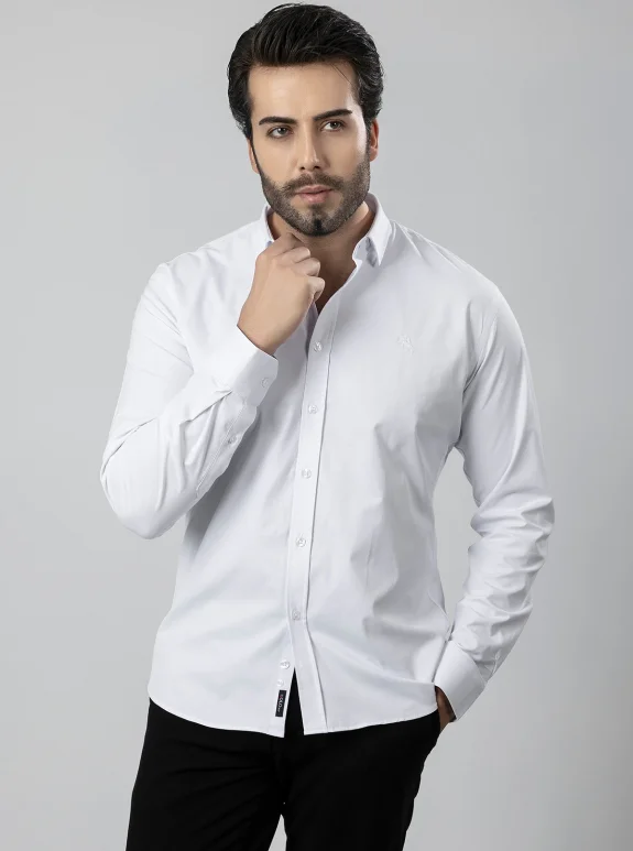 POLO AİR ERKEK UZUN KOL GÖMLEK SLİMFİT LİKRALI KUMAŞ PA-179 BEYAZ RENK PA-179-BM