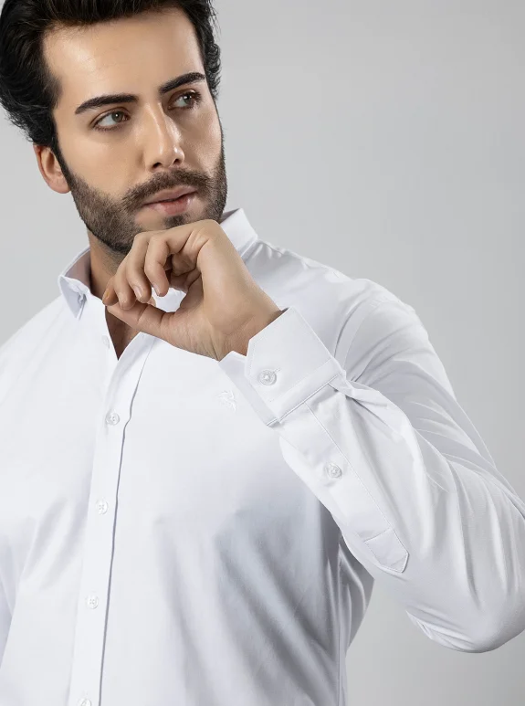 POLO AİR ERKEK UZUN KOL GÖMLEK SLİMFİT LİKRALI KUMAŞ PA-179 BEYAZ RENK PA-179-BXL