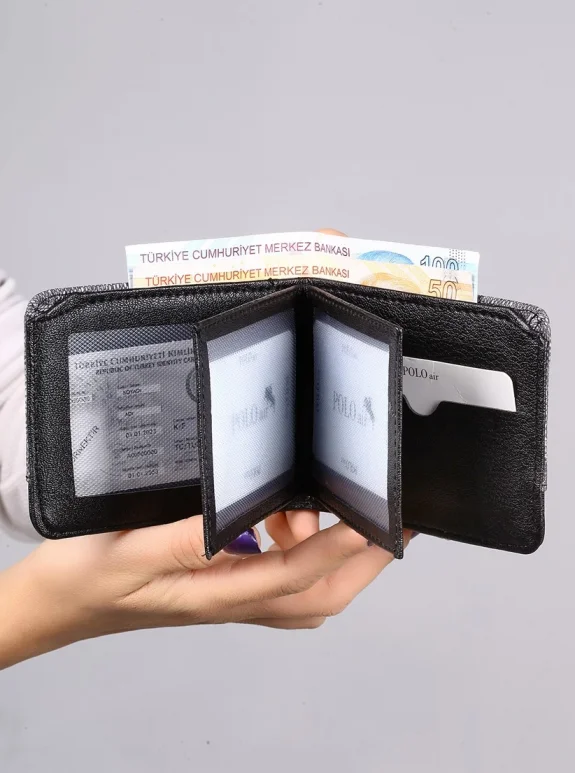 Polo Air  Kutulu Spor Erkek Cüzdan Kemer Kartlık Parfüm Seti Gri Renk PM-11-G