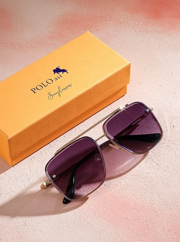 Polo Air Unisex Kristal Uv 400 Korumalı Güneş Gözlüğü Mor-Sarı PLG-2070C4