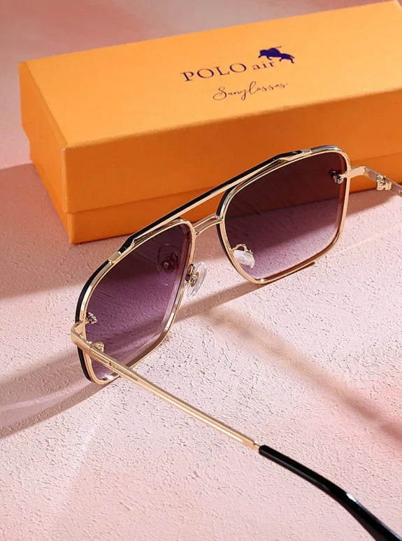 Polo Air Unisex Kristal Uv 400 Korumalı Güneş Gözlüğü Mor-Sarı PLG-2070C4