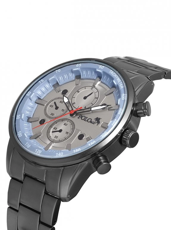 Şık Metal Erkek Kol Saati Antrasit Mavi Renk Pl-0962E6X