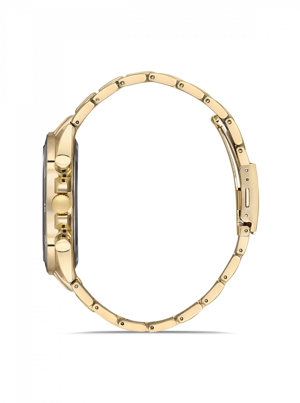 Spor Metal Erkek Kol Saati Gold Siyah Renk Pl-0961E6X