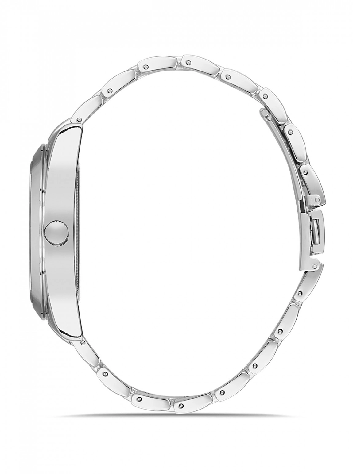 Spor Şık Metal Erkek Kol Saati Gümüş Turuncu Renk Pl-0970E5X