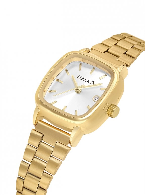 Takvimli Kare Kasa Kadın Kol Saati Gold Renk Pl-1609B1X