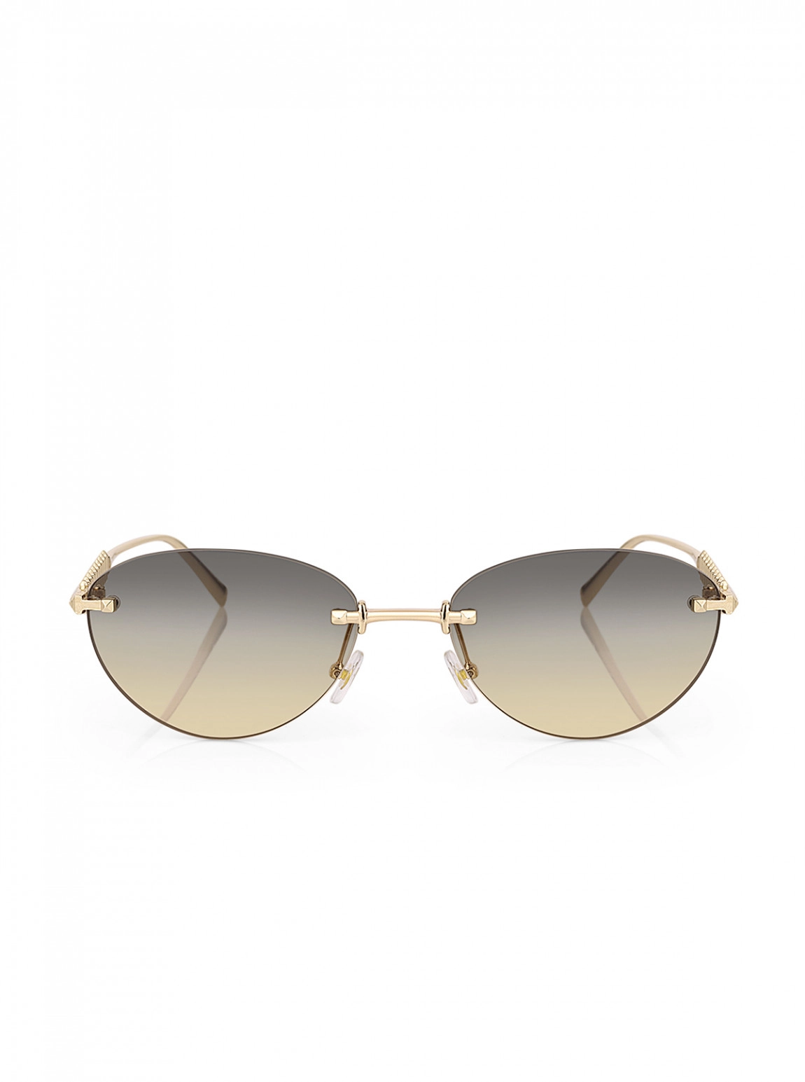 Uv400 Korumalı Çerçevesiz Cat Eye Kadın Güneş Gözlüğü Gold Renk Plg-2122C3