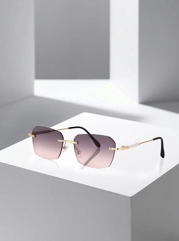 Uv400 Korumalı Kadın Güneş Gözlüğü Gold Pembe Gümüş Siyah Renk Plg-2124C4