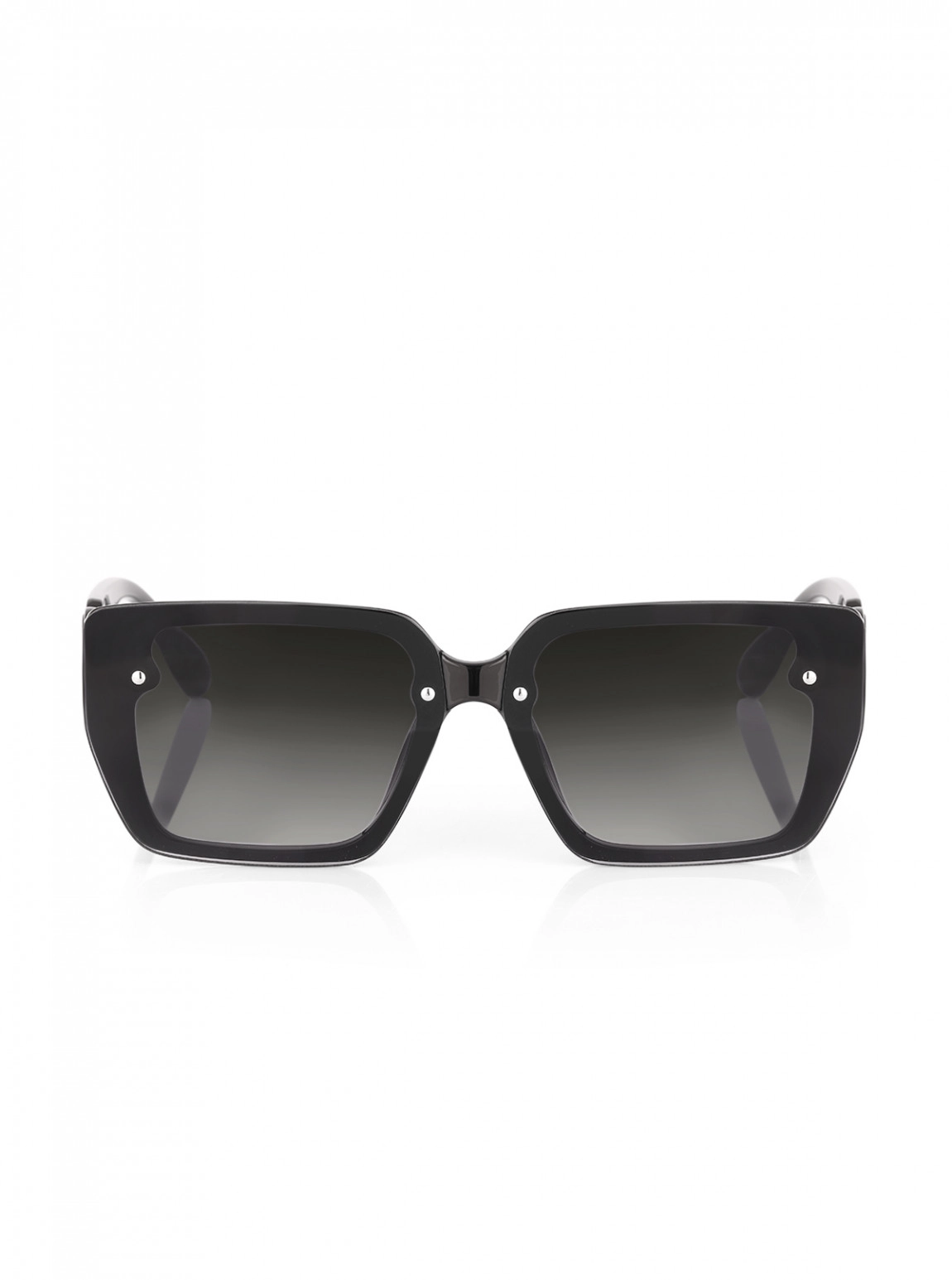 Uv400 Korumalı Siyah Renk Antrasit Detaylı Kare Çerçeveli Kadın Güneş Gözlüğü Plg-2130C1