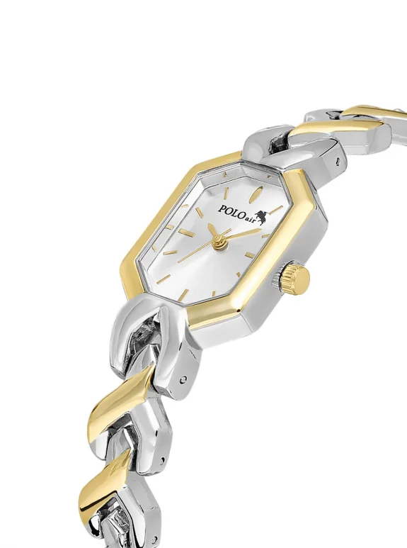 Vintage Kadın Kol Saati Oval Model Bileklik Kombin Gold Gümüş Renk Pl-1564B3 Gümüş Pl-1564B3