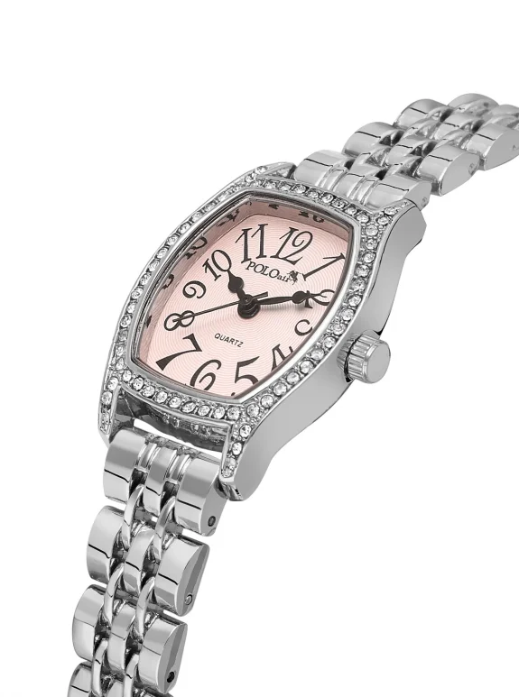 Vintage Rakamlı Kadın Kol Saati Yıldız Bileklik Kombin Gümüş Pembe Renk Pl-1595B3 Pembe Pl-1595B3