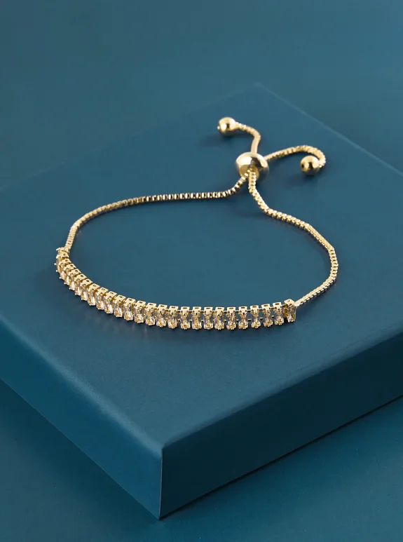 Vintage Rakamlı Kadın Kol Saati Zirkon Taşlı Baget Bileklik Kombin Gold Renk Pl-1592B1 Altın Pl-1592B1