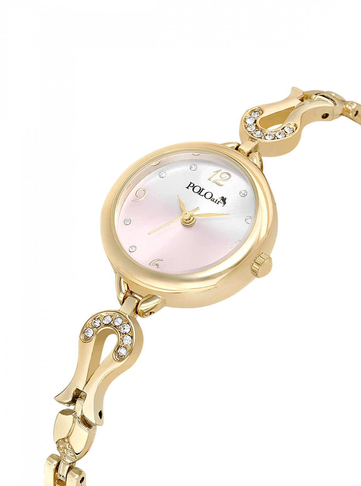 Vintage Kadın Kol Saati Ve Oval Bileklik Kombin Gold Pembe Renk Pl-1599B3