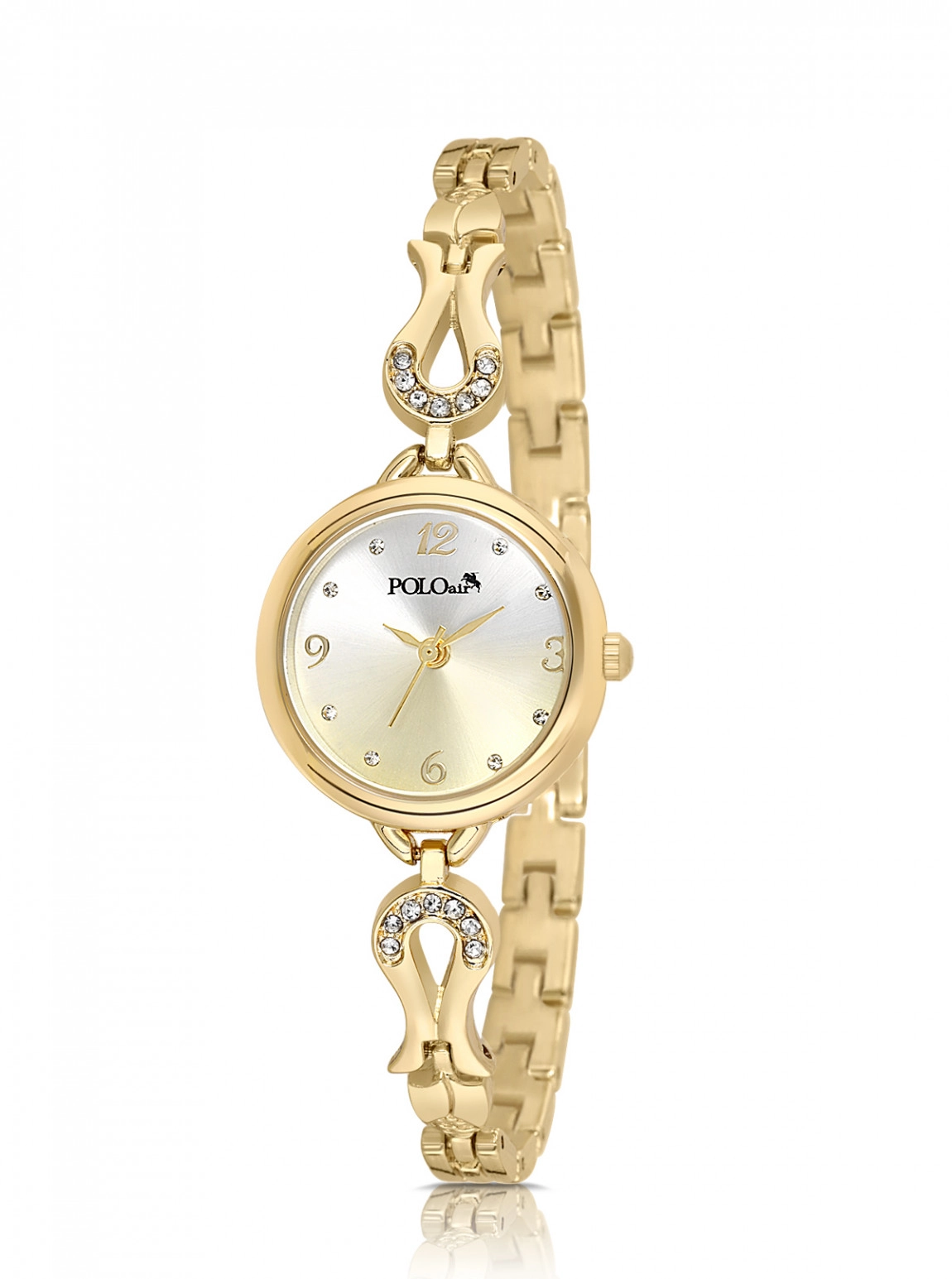 Vintage Kadın Kol Saati Ve Oval Bileklik Kombin Gold Renk Pl-1599B1