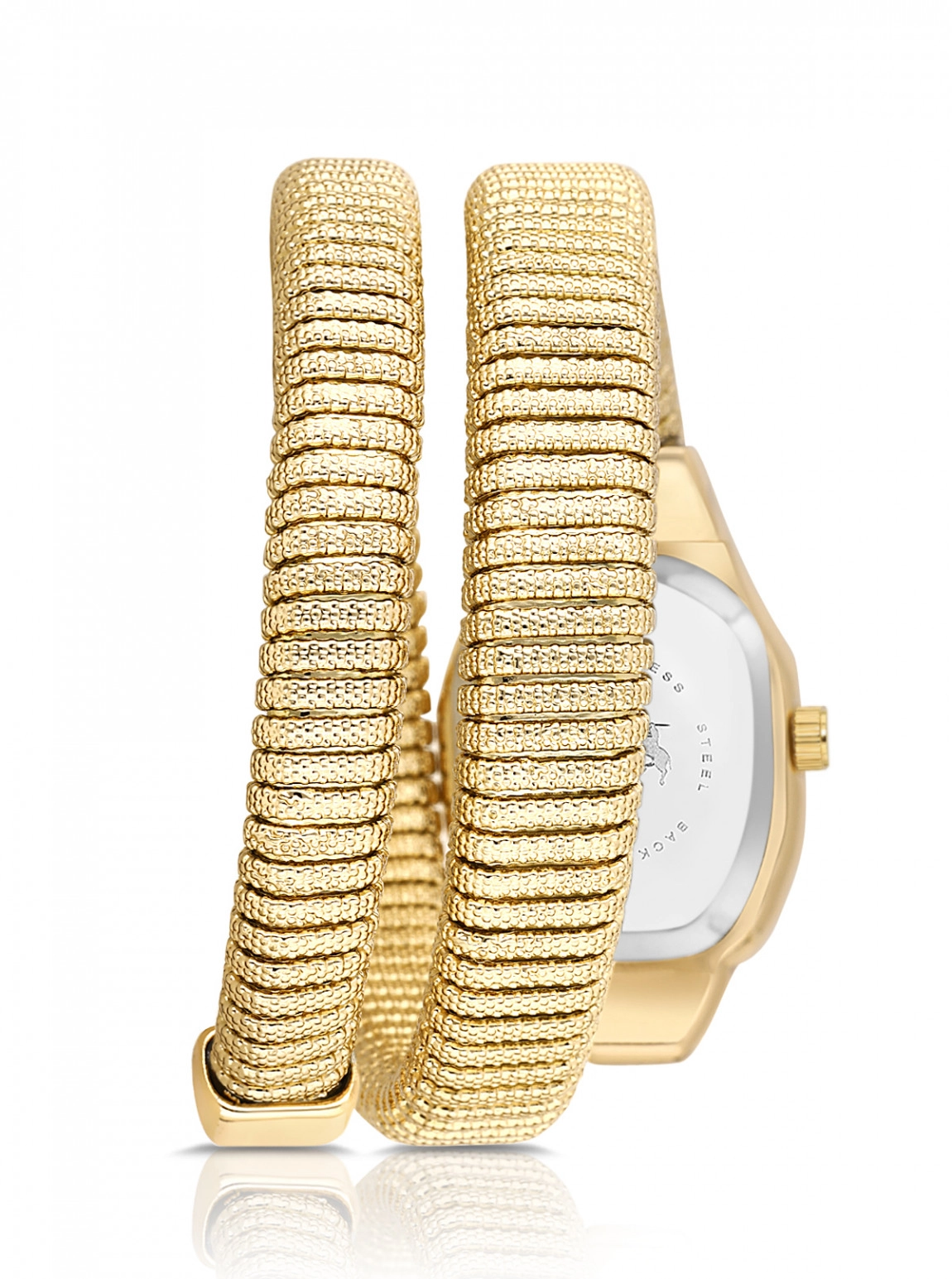 Yılan Bileğe Dolamalı Kadın Kol Saati Gold Renk Pl-1615B1X